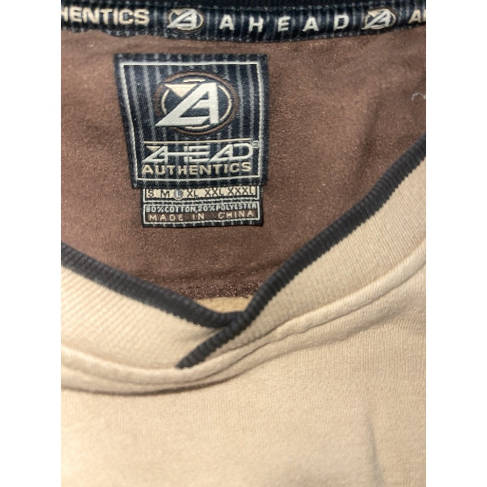 Vintage Pine Valley Sweatshirt Embroidered Mens Large Tan Black Head Authentics - Picture 4 of 4